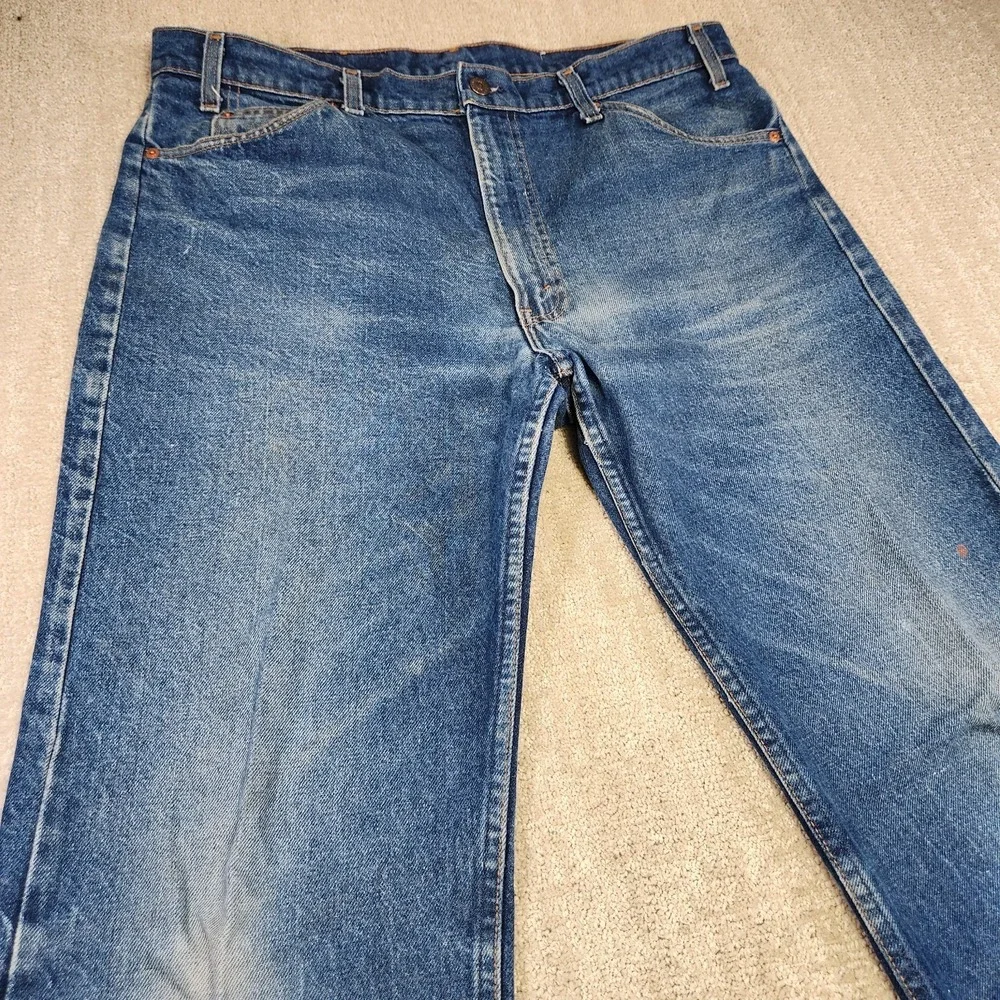 Vintage Levis 505 0217 Jeans Men 38x31 Orange Tab 80s USA Made Whiskers Straight